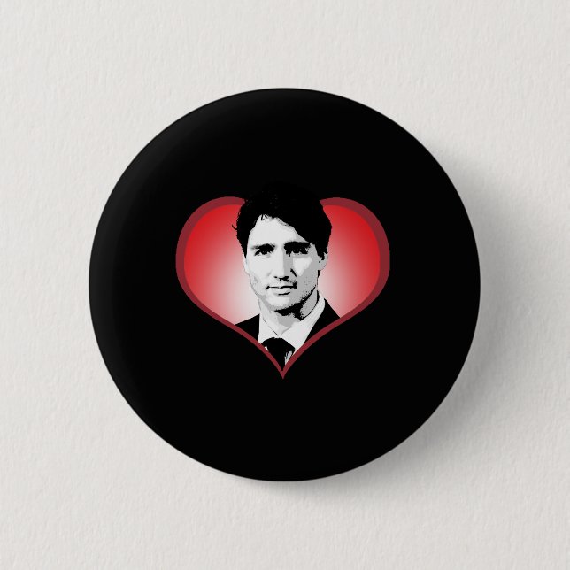 Justin Trudeau Heart -.png 6 Cm Round Badge (Front)