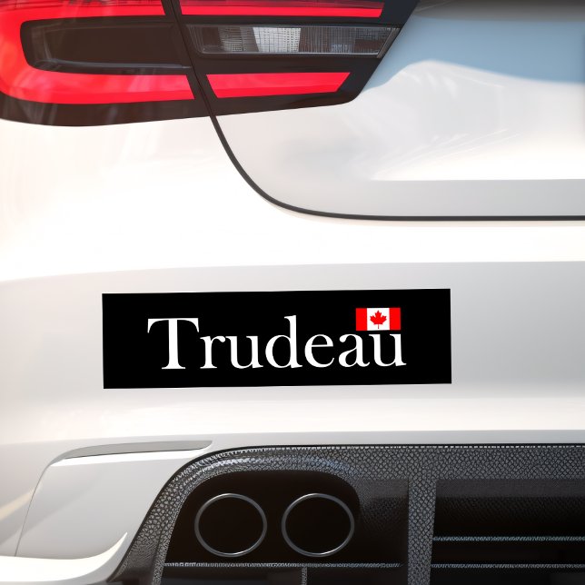 Justin Trudeau Official Canadian Flag Dark Color Bumper Sticker (Creator Uploaded)
