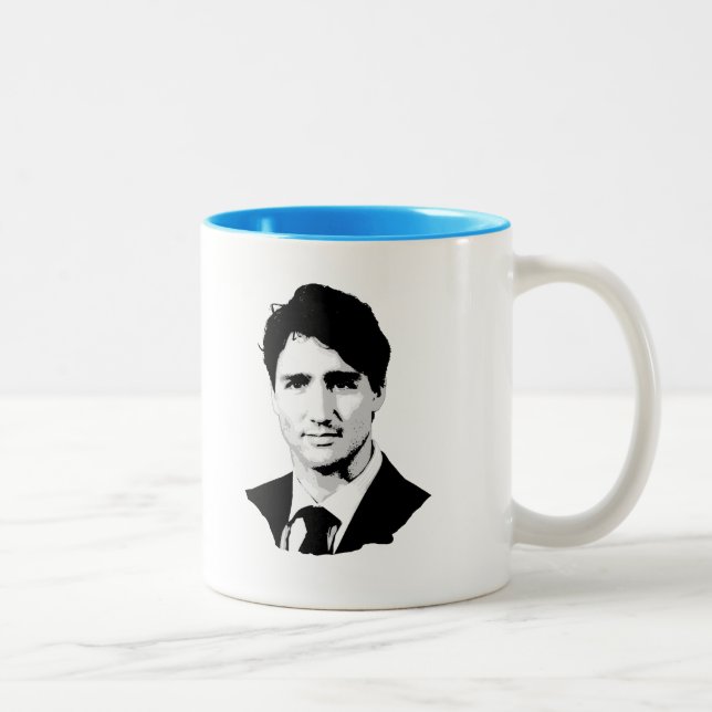 Justin Trudeau Portrait Two-Tone Coffee Mug (Right)