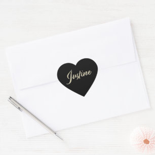 Justine white gold Handwriting Aufkleber Herz Heart Sticker