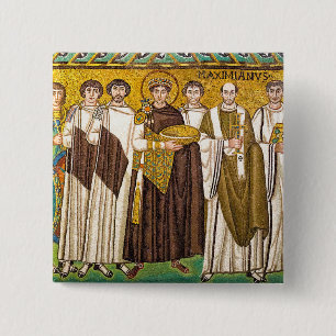 Justinian the Great Roman emperor 15 Cm Square Badge