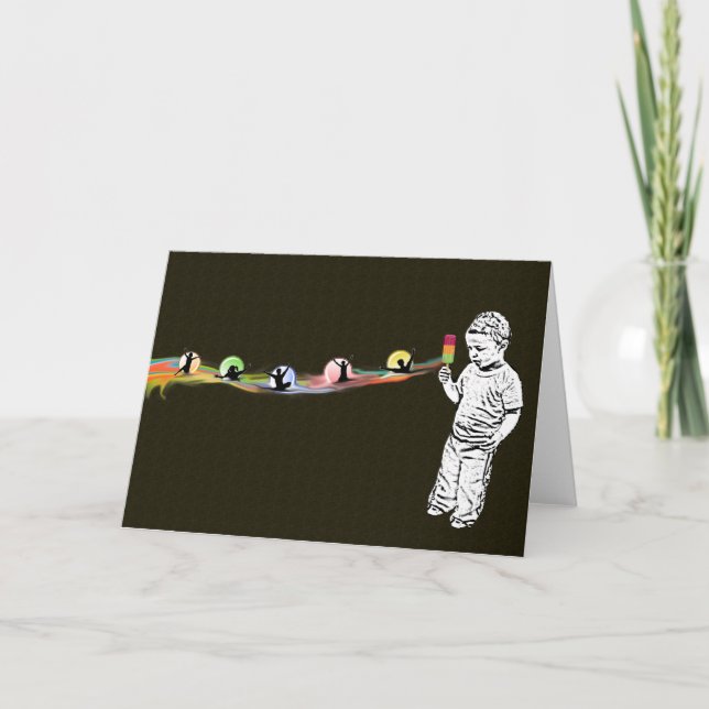 Justin's Popsicle Rainbow Note Card (Front)