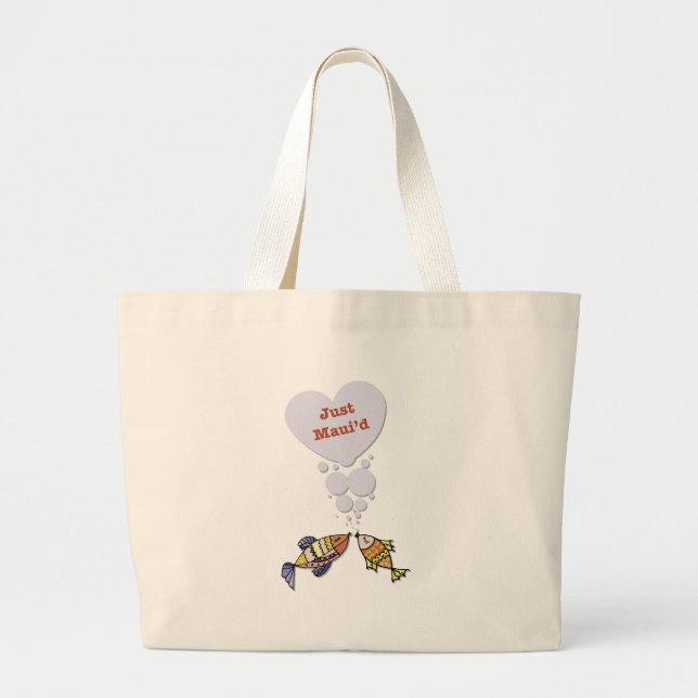 JustMauidFishBubble Just Maui'd Large Tote Bag (Front)