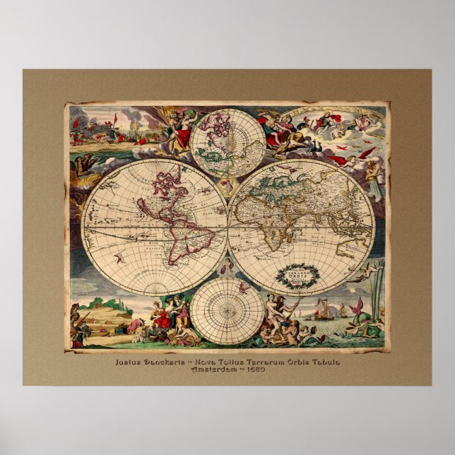 Justus Danckerts Old World Map Poster Print (Front)