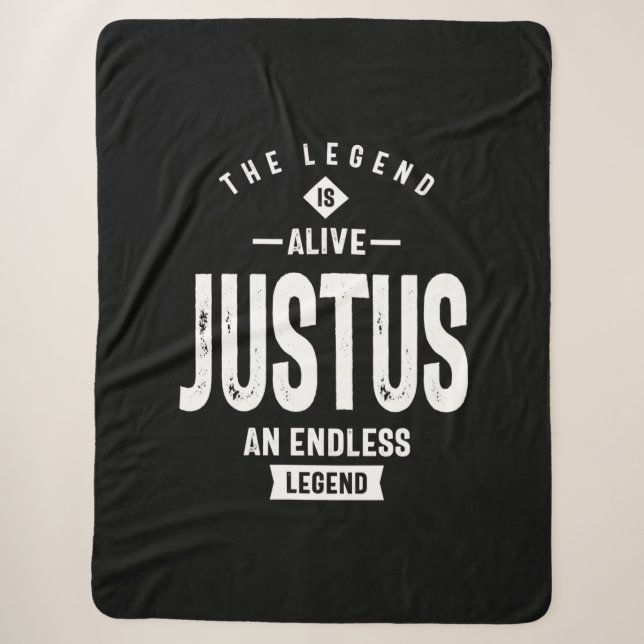 Justus Personalised Name Birthday Gift Sherpa Blanket (Front)