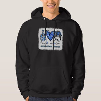 Juvenile Arthritis Awareness Blue Ribbon Peace Lov Hoodie