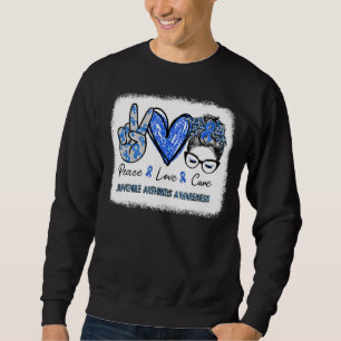 Juvenile Arthritis Awareness Blue Ribbon Peace Lov Sweatshirt