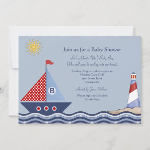 Juvenile Boy Nautical Invitation