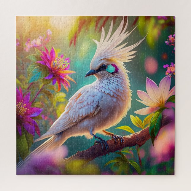 Juvenile Crested Blush Feather Dove Fantasy Bird Jigsaw Puzzle (Vertical)
