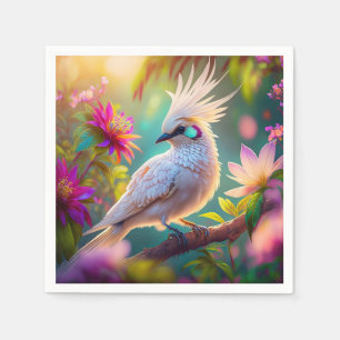Juvenile Crested Blush Feather Dove Fantasy Bird Napkin