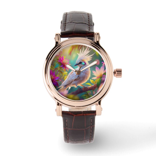 Juvenile Crested Blush Feather Dove Fantasy Bird Watch (Front)