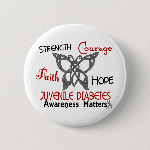 Juvenile Diabetes Celtic Butterfly 3 6 Cm Round Badge
