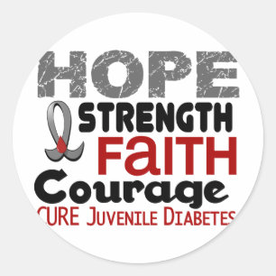 Juvenile Diabetes HOPE 3 Classic Round Sticker