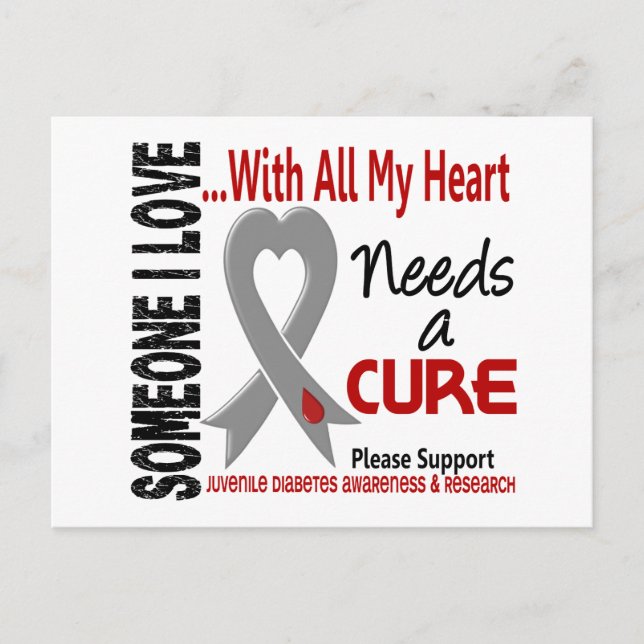 Juvenile Diabetes Needs A Cure 3 Postcard (Front)