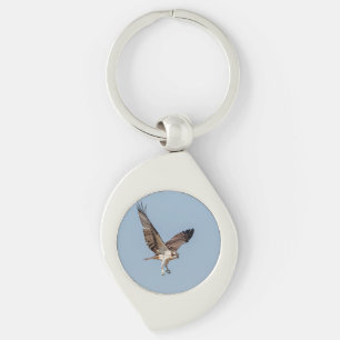 Juvenile Osprey in flight Key Ring