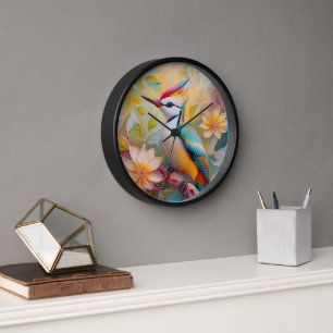 Juvenile Rainbow Woodpecker Fantasy Bird Clock