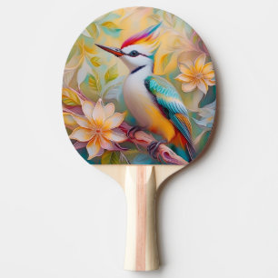 Juvenile Rainbow Woodpecker Fantasy Bird Ping Pong Paddle