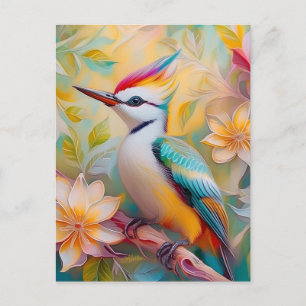 Juvenile Rainbow Woodpecker Fantasy Bird Postcard