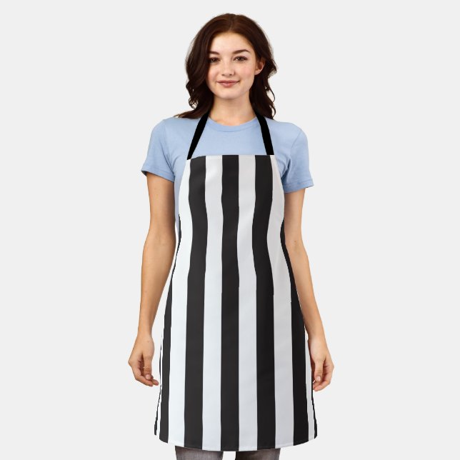 Juventus Torino stripes football club Italy black  Apron (Worn)