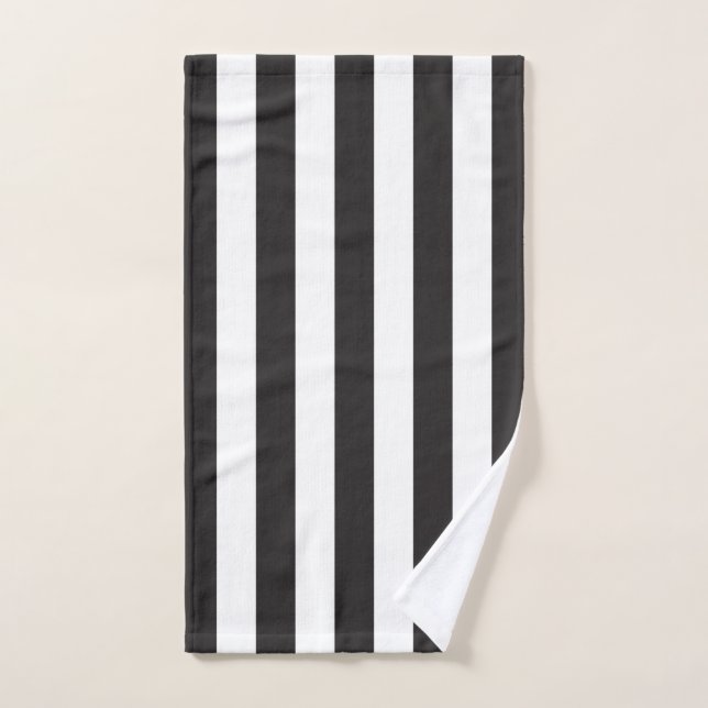 Juventus Torino stripes football club Italy black  Hand Towel (Hand Towel)