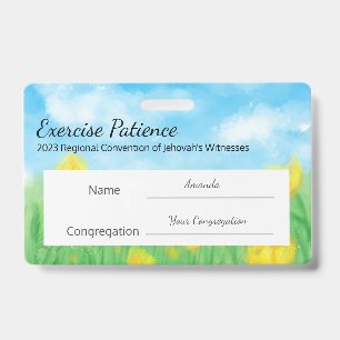 JW 2023 Convention Custom Name Exercise Patience ID Badge