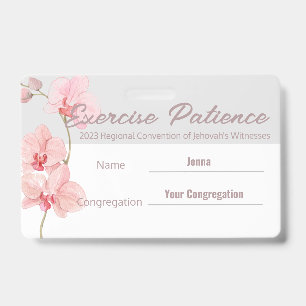 JW 2023 Convention Custom Name Exercise Patience ID Badge