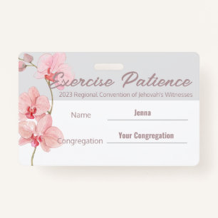 JW 2023 Convention Custom Name Exercise Patience ID Badge