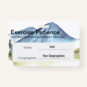 JW 2023 Convention Custom Name Exercise Patience ID Badge
