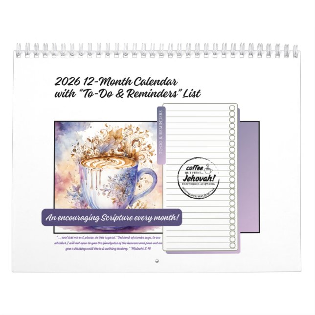 JW 2026 12-Month Coffee Calendar in Watercolors (Cover)