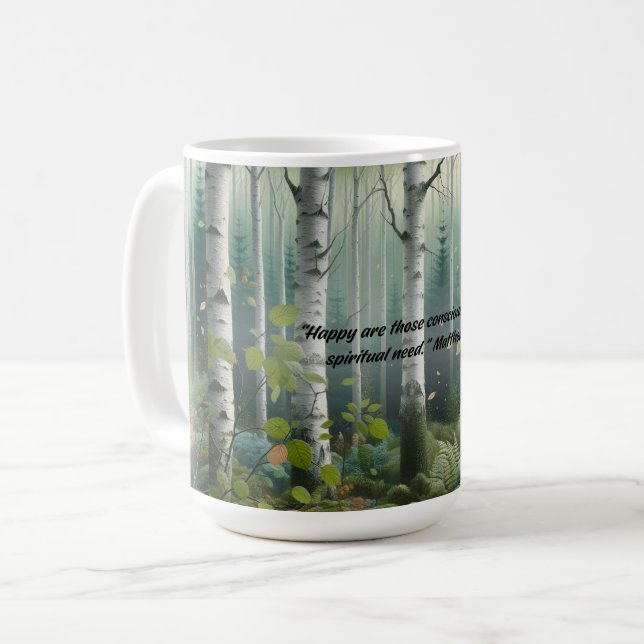 JW 2026 Year Text Birch Tree Landscape Coffee Mug (Front Left)