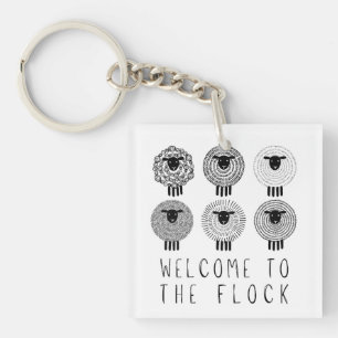 JW Baptism Gift Personalised Welcome to the Flock Key Ring