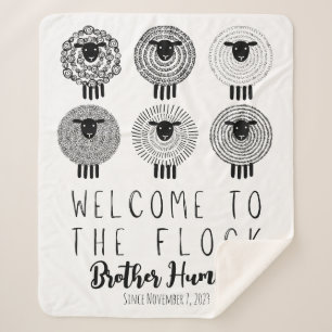 JW Baptism Gift Personalised Welcome to the Flock Sherpa Blanket