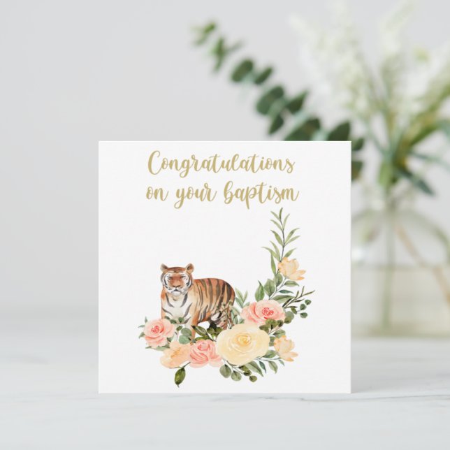 JW Baptism Gifts - Tiger  Card (Standing Front)