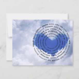 JW Happy Anniversary Card Heart in the Clouds