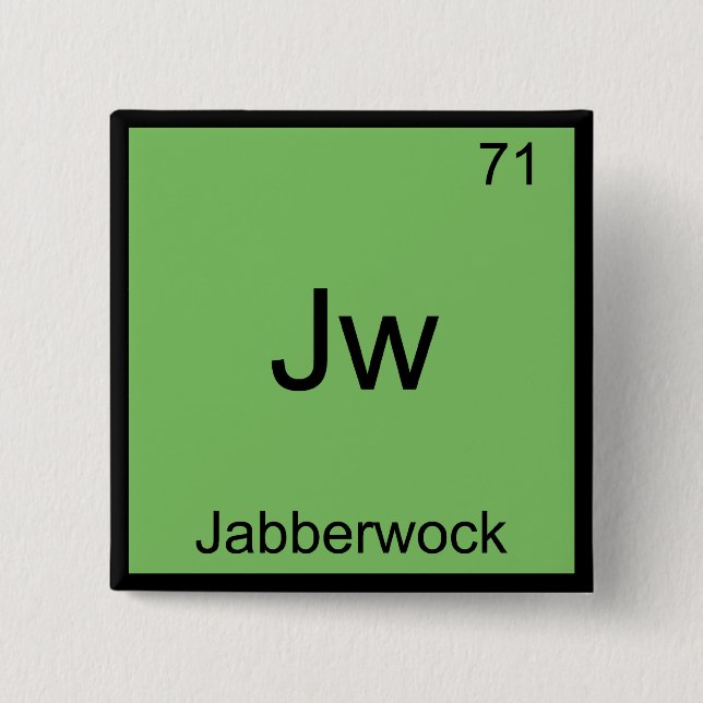 Jw - Jabberwock Funny Chemistry Element Symbol Tee 15 Cm Square Badge (Front)