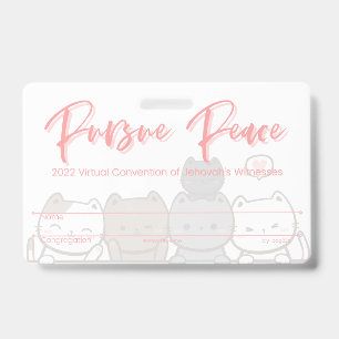 JW Keepsake Convention Badge Card Cats ID Badge