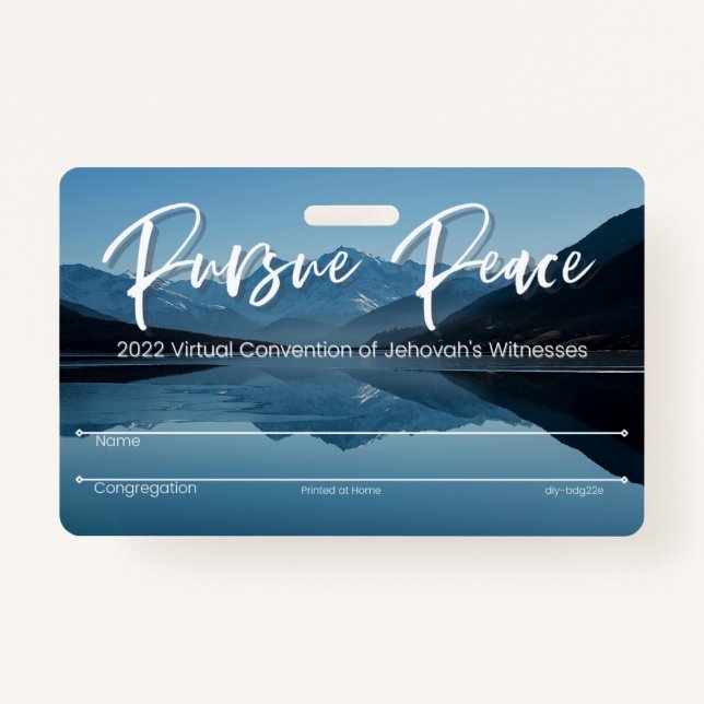 JW Keepsake Convention Badge Card | Mountains ID Badge (Front)