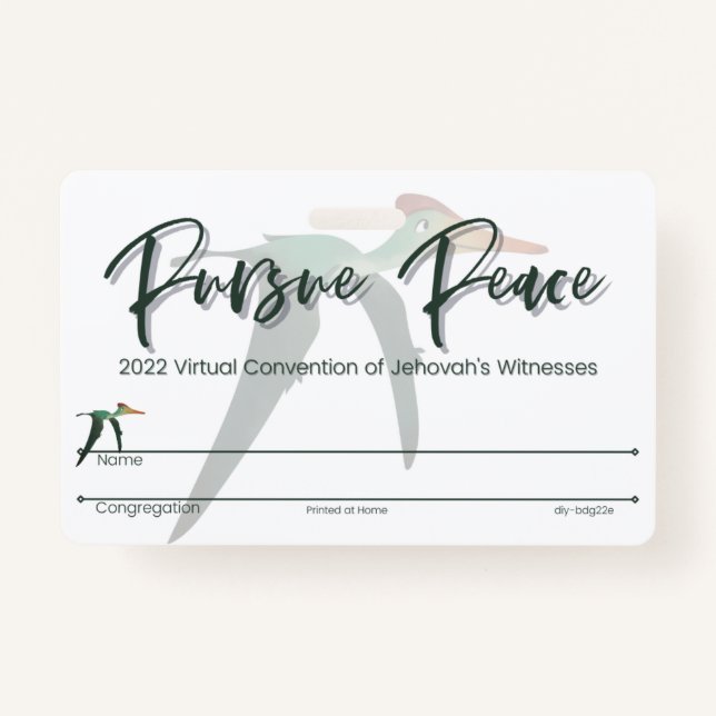 JW Keepsake Convention Badge Card | Pterodactyl ID Badge (Front)