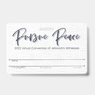 JW Keepsake Convention Badge Card Thatched ID Badge