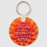 JW Keychain -Rejoice Endure Persevere Romans 12:12
