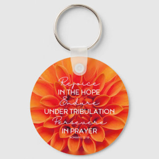 JW Keychain -Rejoice Endure Persevere Romans 12:12