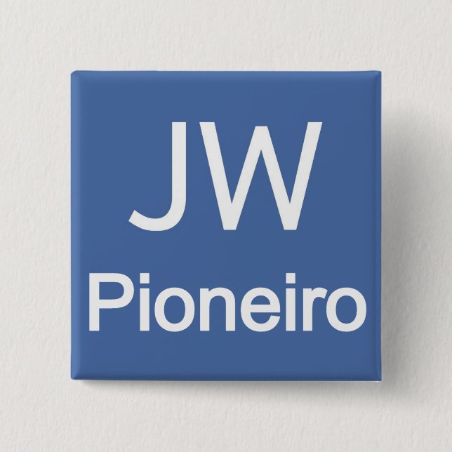 JW Pioneiro 15 Cm Square Badge (Front)