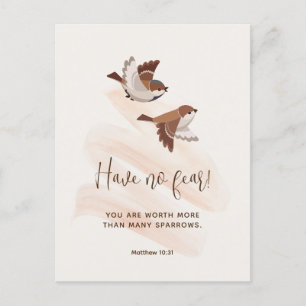 JW Postcard with Scripture, Matthew 10:31 JW