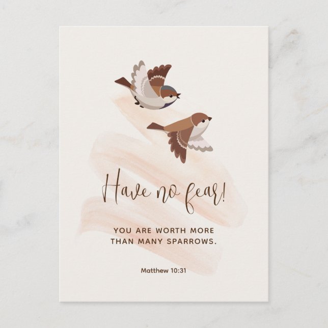 JW Postcard with Scripture, Matthew 10:31 | JW (Front)