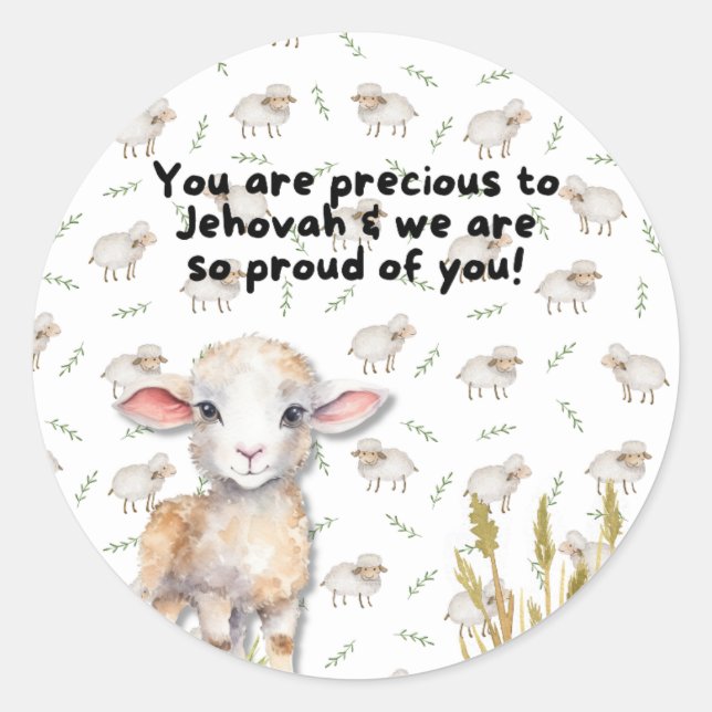 JW Precious Sheep Stickers for children (Front)