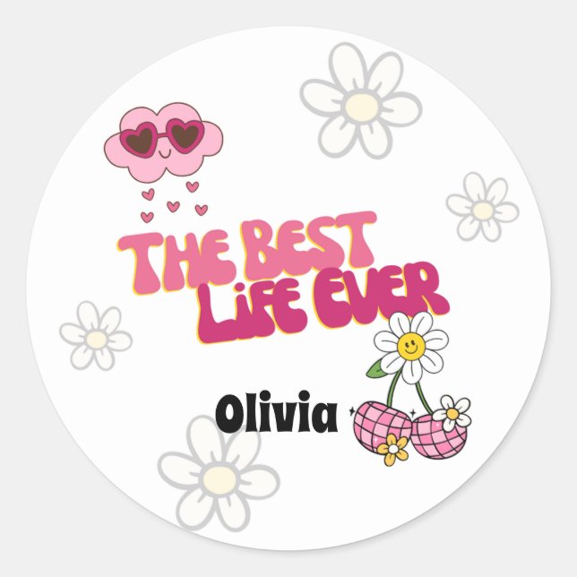 JW Retro Best Life Ever Stickers for Sisters (Front)