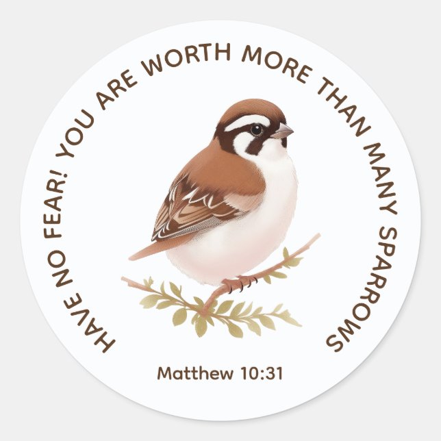 JW Sticker with Scripture, Matthew 10:31 (Front)