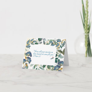 JW Sympathy Card -Floral -Scripture 1 Peter 5:7