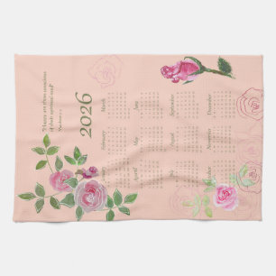 JW year text customize with calendar  Tea Towel