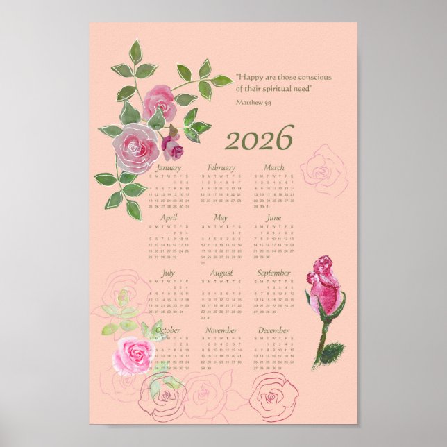 JW year text Matthew calendar customisable Poster (Front)